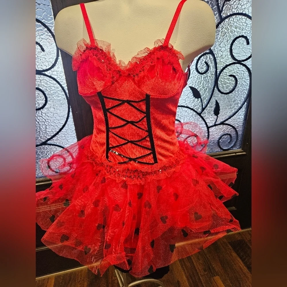 Women's Leg Avenue Sexy Red Velvet love bug costume. DRESS ONLY. Size Xsmall - Picture 1 of 8